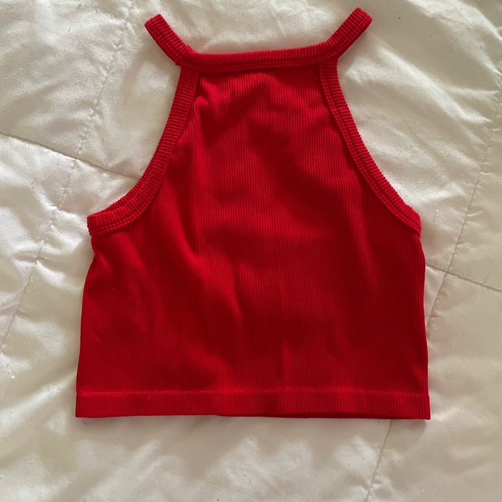 Ambiance Red Sleeveless Crop Top
